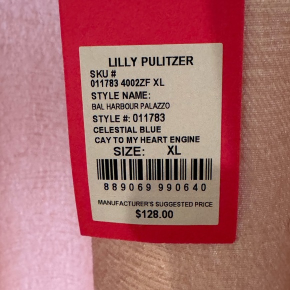 Lilly Pulitzer XL NWT Bal Harbor Palazzo Pants Celestial Blue - Picture 2 of 3